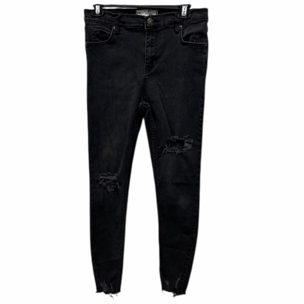 Free People Black Distressed Skinny Jeans Sz 28